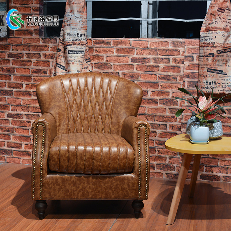 美式老虎椅单人沙发椅书房椅子客厅靠背家用酒店卧室办公室椅子