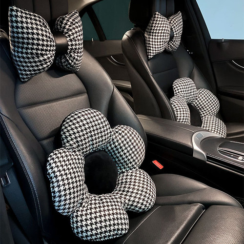 汽车腰靠头枕车内护颈枕靠枕车载座椅靠背垫夏季靠垫一对护腰垫女