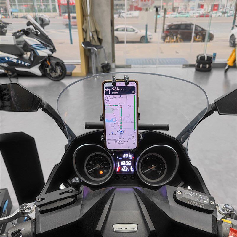 力刻318横杆摩托车中置手机横杆升级款骑行加长横杠改装拓展横杆