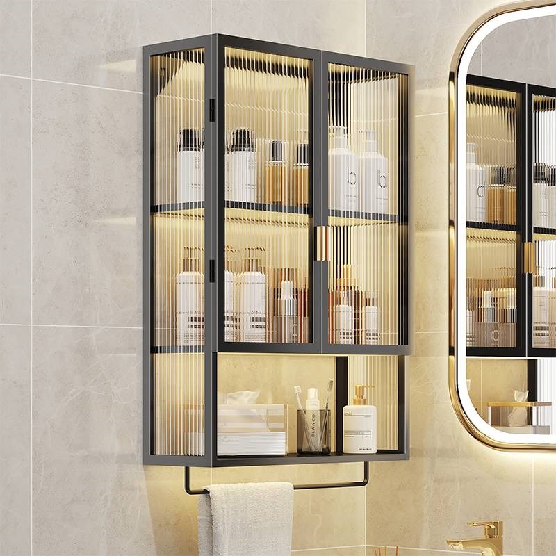 浴室侧边挂柜卫生间收纳一体柜网红墙上置物架储物柜壁龛两层架子