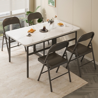 餐桌出租房用折叠餐桌家用休闲桌椅简易小户型饭桌长方形桌子商用