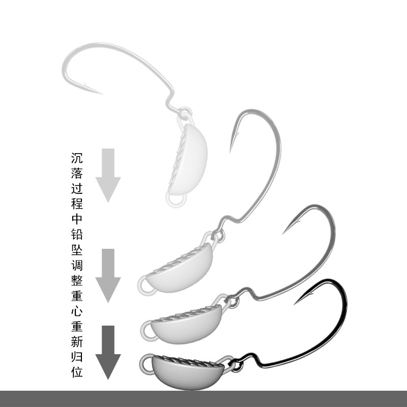 番瓜越障 摇摆防挂曲柄铅头钩快速德州钓组 9003加强钩条鲈鱼鳜鱼