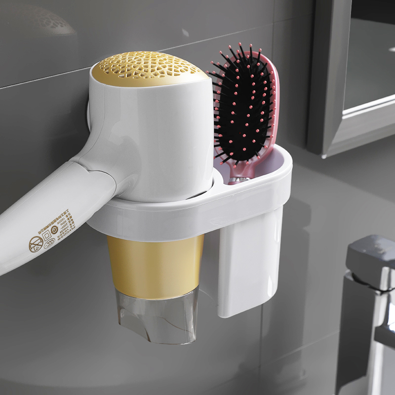 吹风机架免打孔吸盘浴室卫生间厕所置物收纳吸壁式电吹风风筒架子