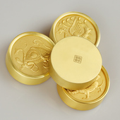 2018款 压纸书镇 文房四宝书法镇尺 黄铜镇纸金属镇尺 四大神兽