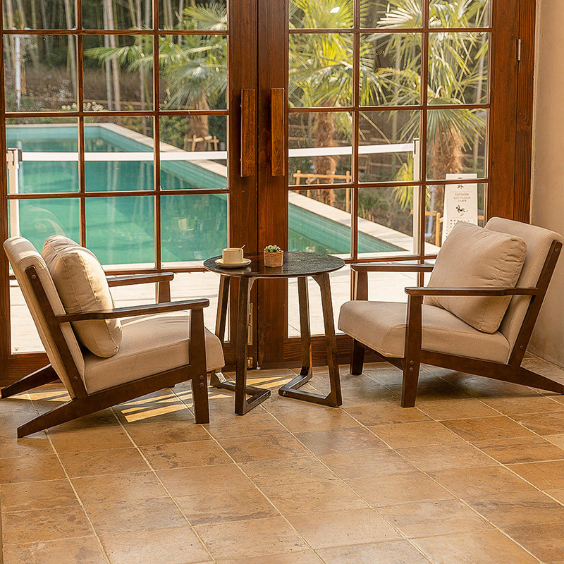 简约休闲商用奶茶店咖啡厅卡座沙发西餐厅清吧书吧实木桌椅组合