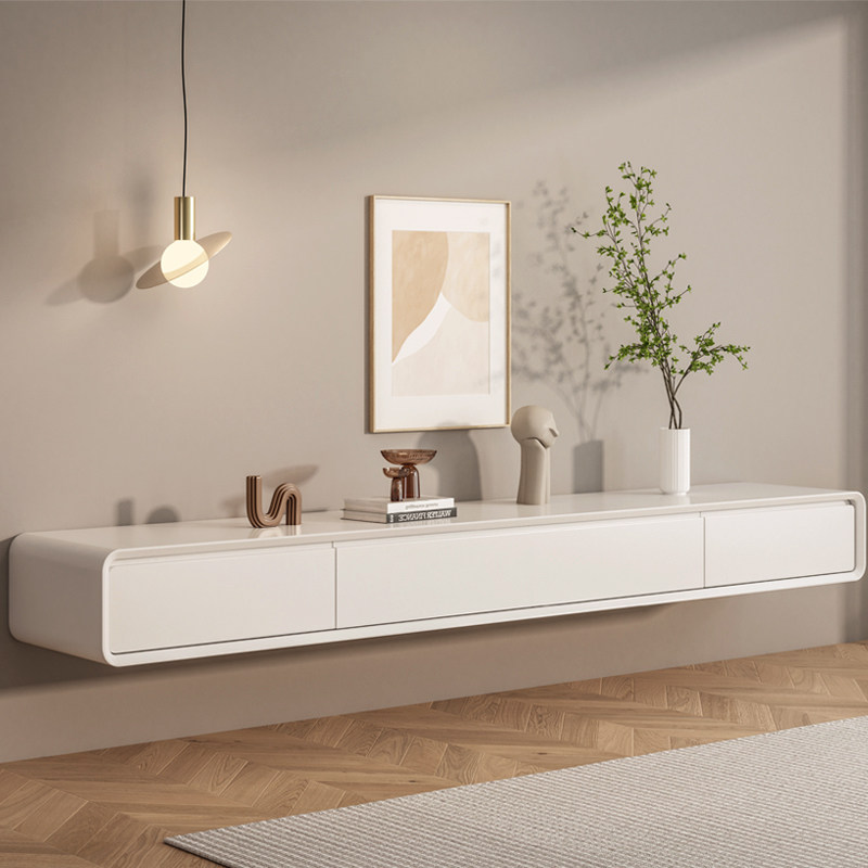 全实木悬空电视柜悬挂墙上悬浮小户型白色卧室客厅壁挂式电视机柜