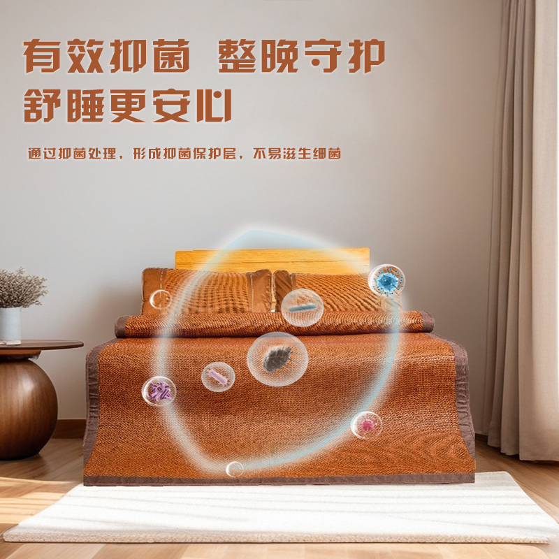 高端纯藤席1.8米三件套折叠1.5m学生宿舍1.35加厚天然凉席可定制