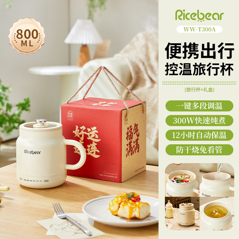 电炖杯婴儿辅食加热牛奶电热水杯办公室烧水保温杯便携煮杯