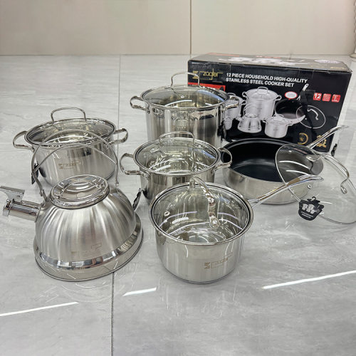 外贸出口套装锅具水壶奶锅汤锅煎锅具礼品套装12件套外贸