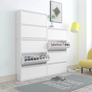 优选钢制双层24CM翻斗鞋柜带锁密码室外户外进门口电梯玄关柜家用