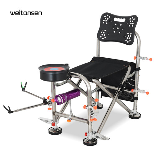 优选新款轻骑士钓椅台钓椅全地形多功能不锈钢可携式折叠可躺野钓