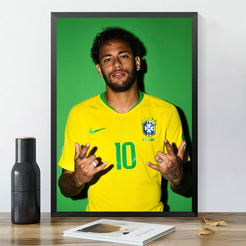 优选足球明星内马尔钻石画装饰卧室挂画满钻新款手工贴钻十字绣世