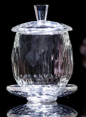 优选水晶供水杯小号家用供奉观音圣水杯素面供杯透明玻璃茶杯