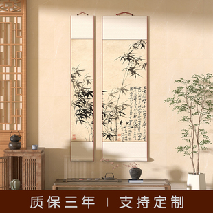 优选新中式郑板桥竹石图挂画 画玄关走廊过道装饰画 画客饭厅茶室