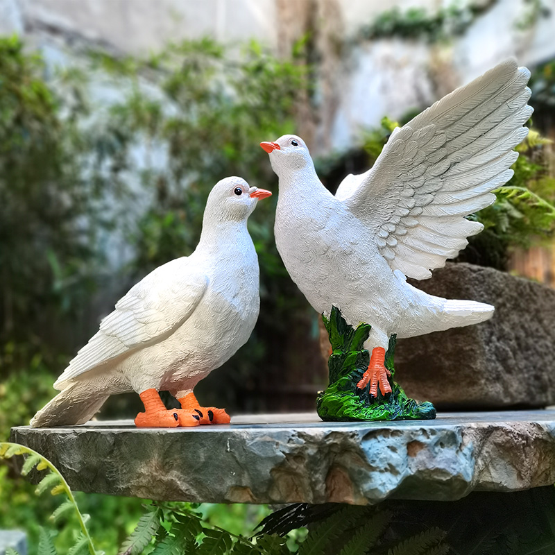优选仿真动物雕塑仿真和平鸽摆件草坪鸽子装饰花园庭院公园幼儿园