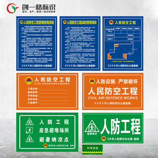 人防标识牌民防工程指示牌应急掩蔽避难场所防空地下铝制反光标牌
