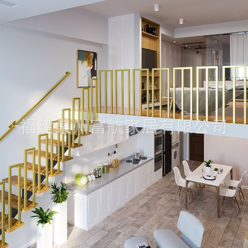 楼梯扶手栏杆防护栏阁楼平台安全围栏现代家用铁艺复式楼扶手