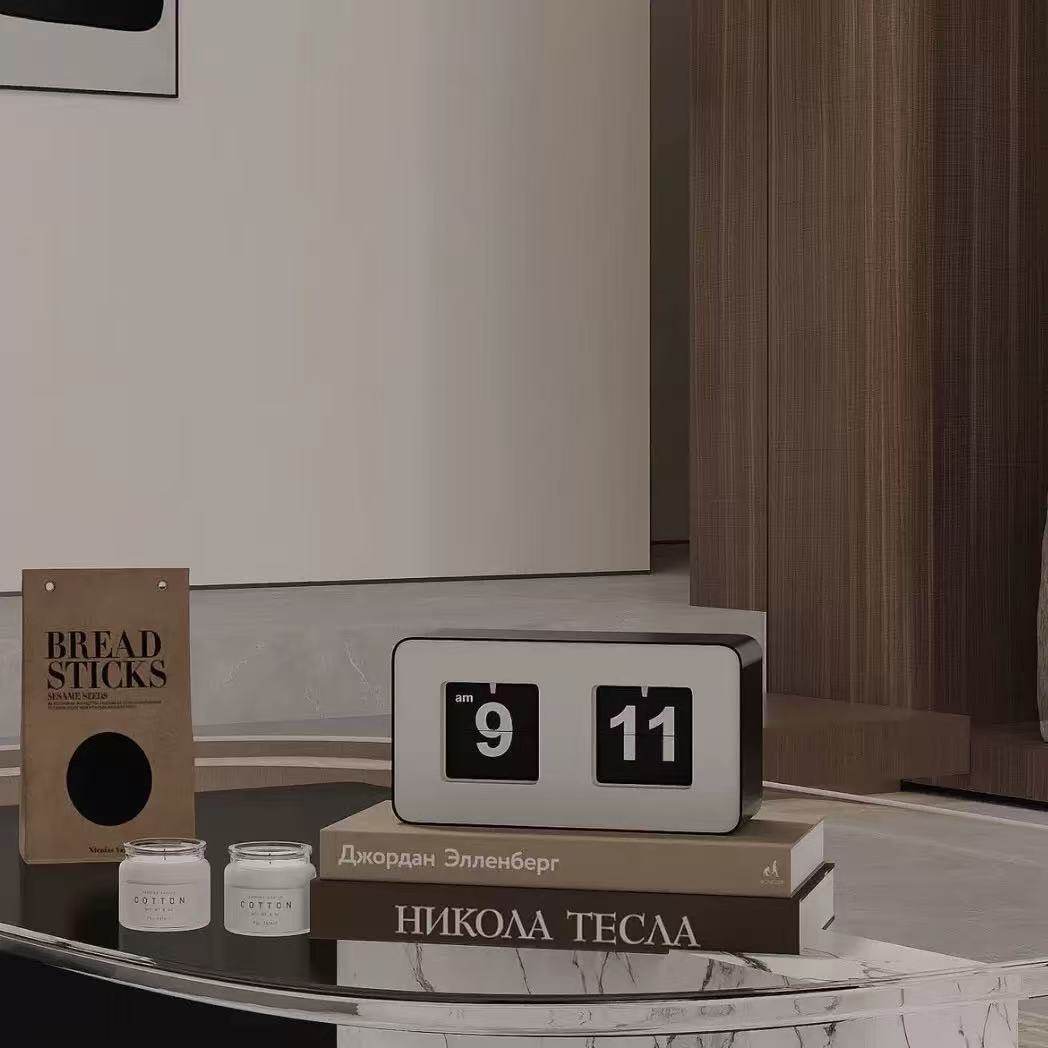 电子时钟自动机械复古创意客厅座钟数字简约钟表摆件闹钟