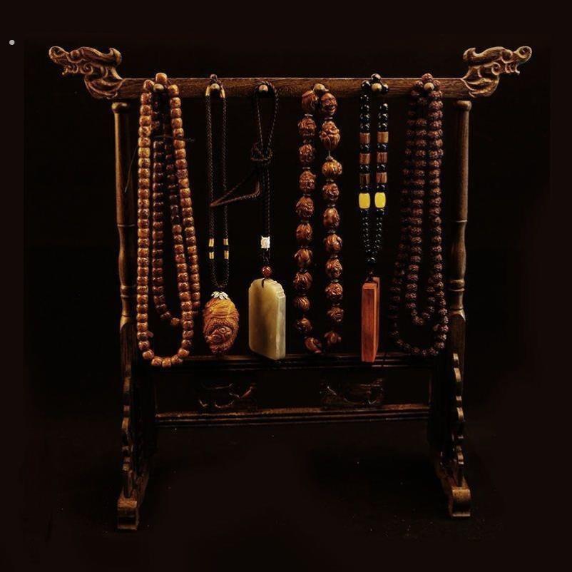 文玩挂串架手串挂架鸡翅木挂玉架饰品悬挂件展示木架念珠架实木架