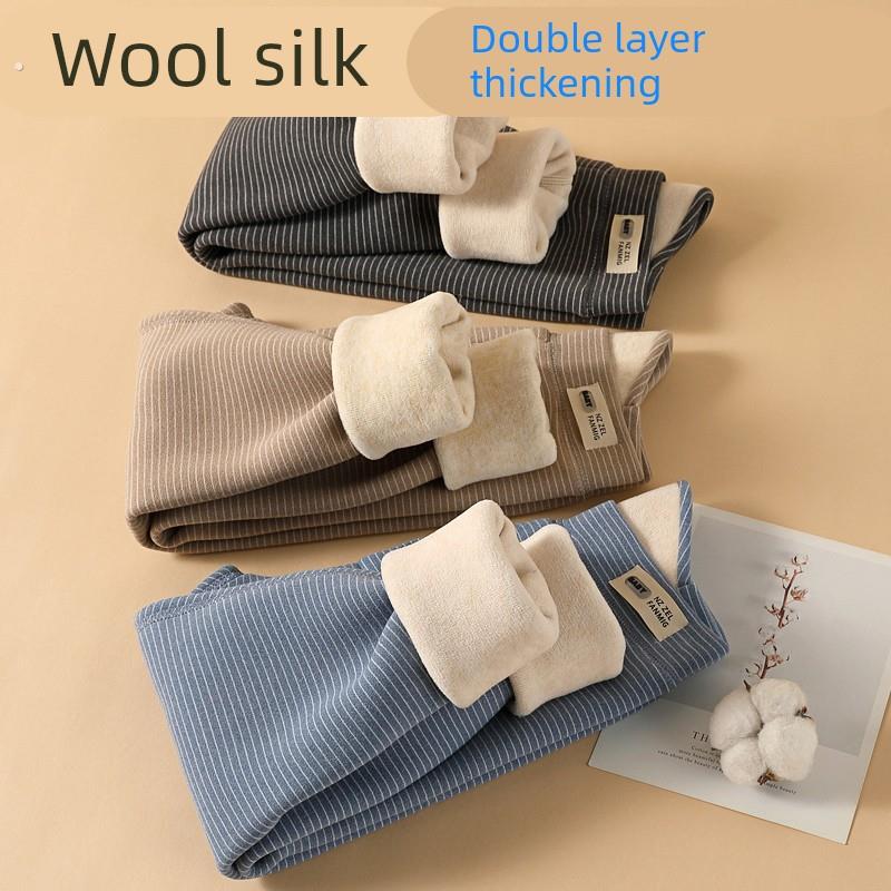 冬季男童加绒保暖裤内穿校服神器儿童双层加厚德绒秋裤女大童棉裤