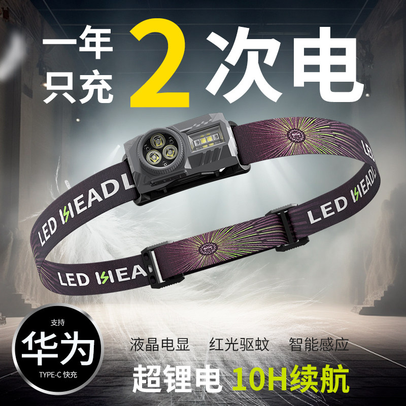 十大名牌头灯铭久小强光超亮充电登山钓鱼专用头戴式夜钓感应续航图片