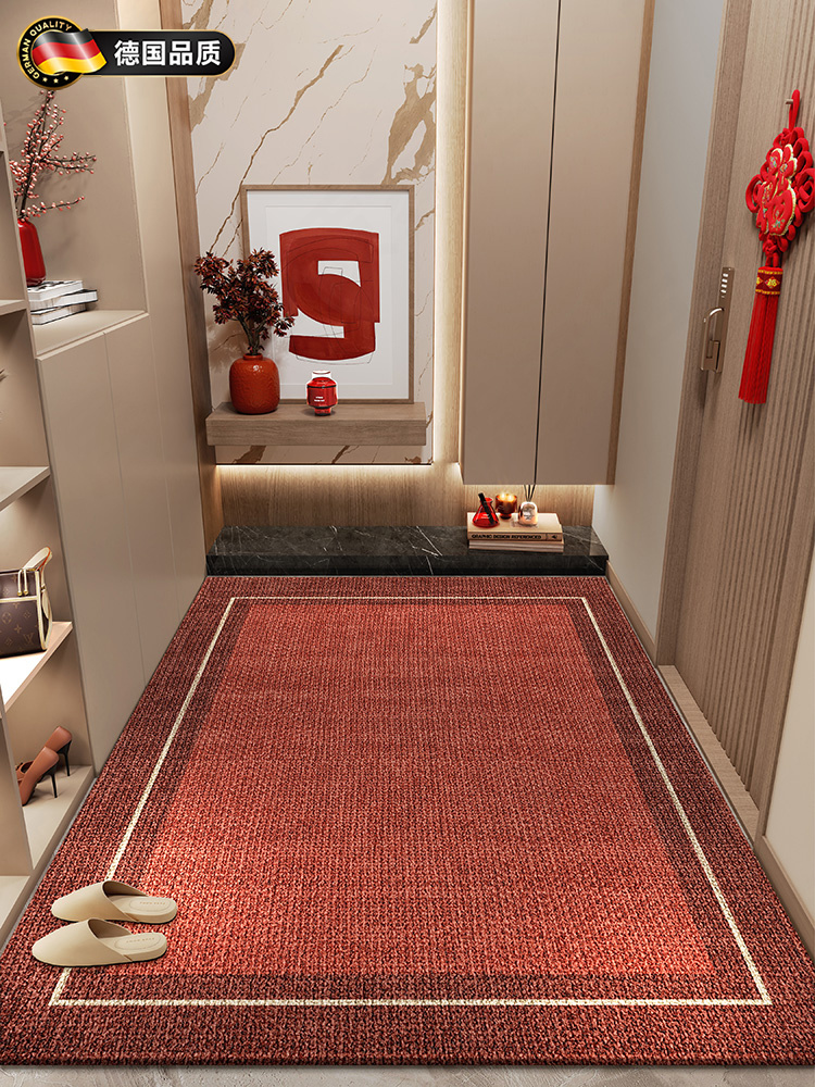德国入户门专用地垫红色地毯门垫家用防滑高级玄关喜庆可裁剪脚垫