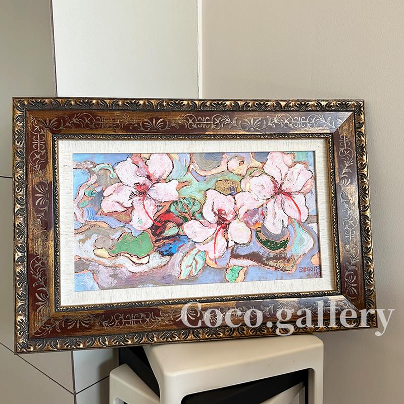 可可的画廊繁花中古小众法式混搭风花卉装饰画客餐厅咖啡厅挂画图片