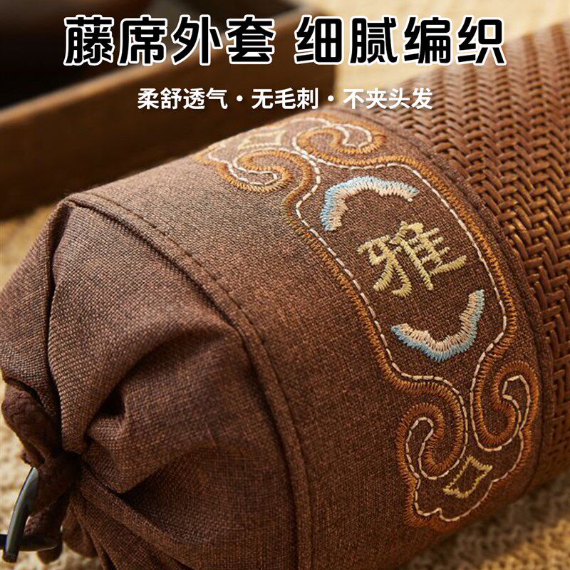 全决明子颈椎枕硬枕睡眠单圆枕苦荞壳艾蒿糖圆柱枕