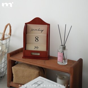 精选2024年新款法式日历实木台历桌面创意摆件万年历乔迁新居生日