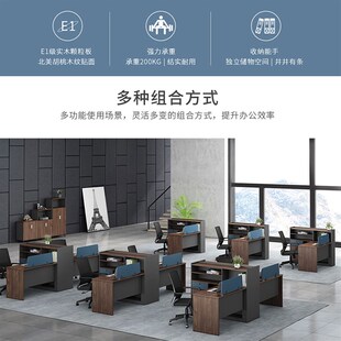 精选格诺瓦财务办公桌椅组合高柜简约现代办公室工作位职员员工办