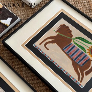 精选绿花盏】木吉艺术现代彩色小众艺术客厅装饰画高级感卧室床头