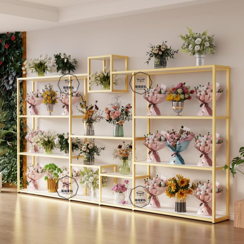 简约花架礼盒花篮货架花店陈列展示架鲜花花束架子花盆多层展示架