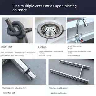 1.2厚304不锈钢水池商用洗菜盆单双洗手带平台食堂厨房饭店洗碗池