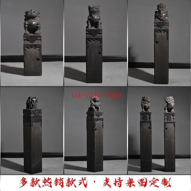 石雕拴马桩青石仿古做貔貅石狮子旧拴马石室内装饰庭院件北京