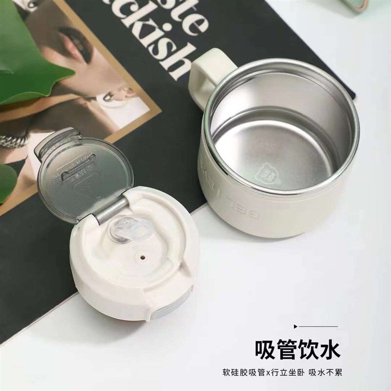 匡迪316不锈钢保温杯男款大容量双饮吸管杯焖泡茶杯水杯带滤网