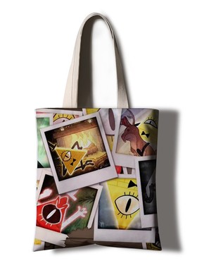 精选Gravity Falls怪诞小镇比尔塞弗来图定制环保购物单肩包DIY帆