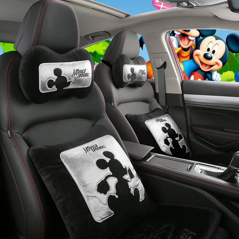 精选汽车头枕卡通可爱护颈枕一对车上靠枕创意颈枕车枕头情侣款四