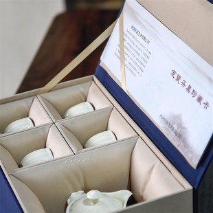 精选曲阳秋鸿定瓷整套茶具定窑白瓷莲瓣手抓壶喝茶专用茶壶茶杯礼