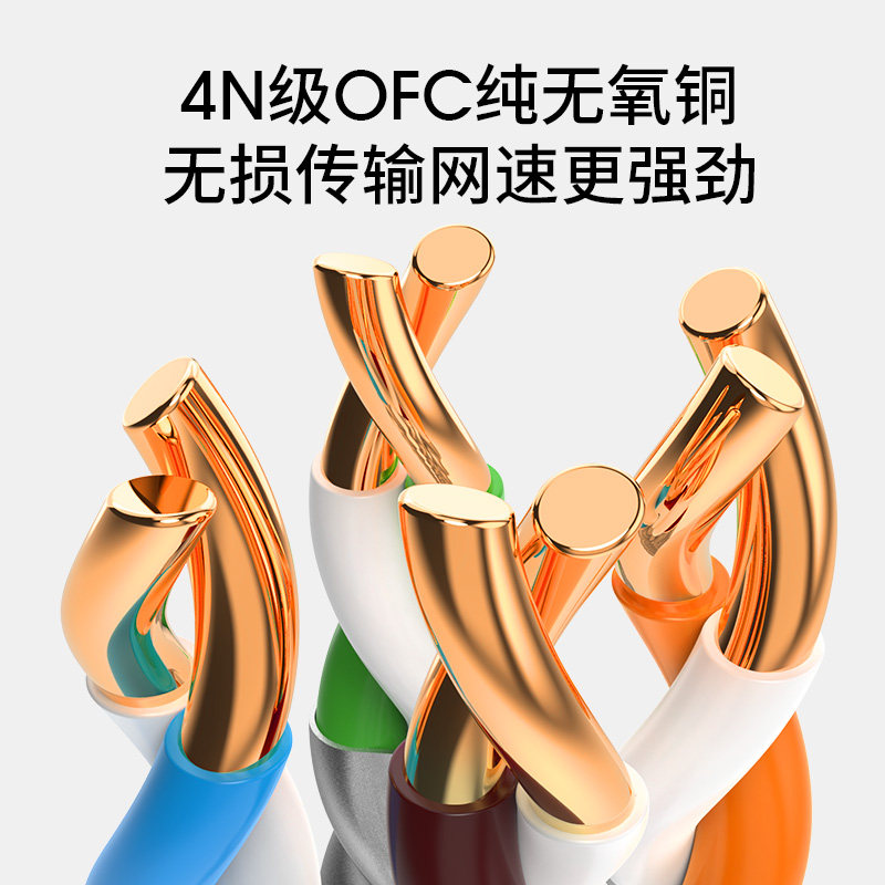 万级cat7七类万兆网线家装工程用纯铜双绞屏蔽高速光纤宽带网络线