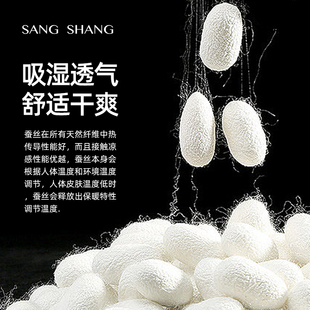 精选桑尚挂耳真丝眼罩睡眠薄款透气缓解疲劳插画女男专用午睡6A桑