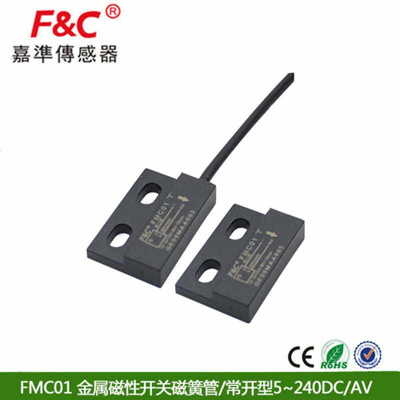 +嘉准传感器F&C门磁开关FMC01磁簧管金属磁性开关门窗报警器常开