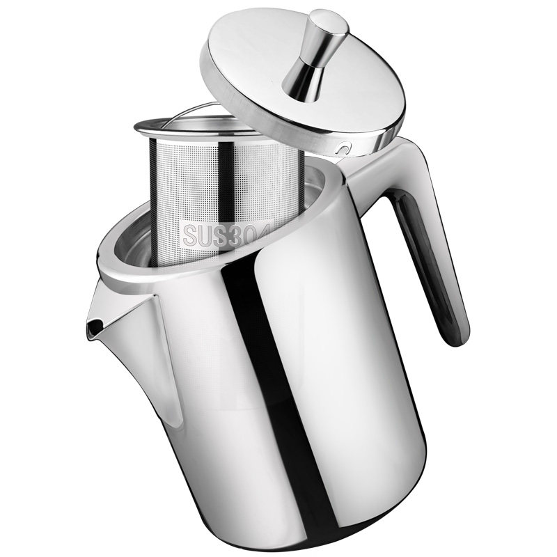 304不锈钢小号茶壶套装泡茶器单壶家用过滤隔冲茶器盖子配盖短嘴