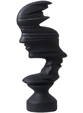 黑白哑光抽象人物摆件现代简约售楼部酒店玄关电视柜树脂大装饰品