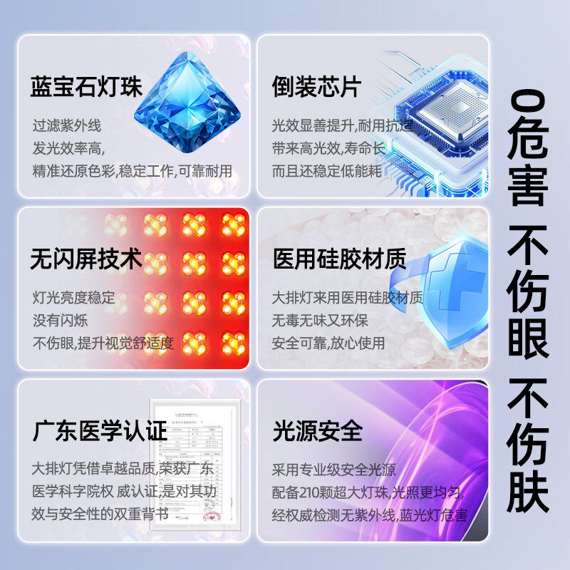 精选大排灯美容仪光子嫩肤仪红蓝光面罩祛痘美容仪全身美白灯光谱