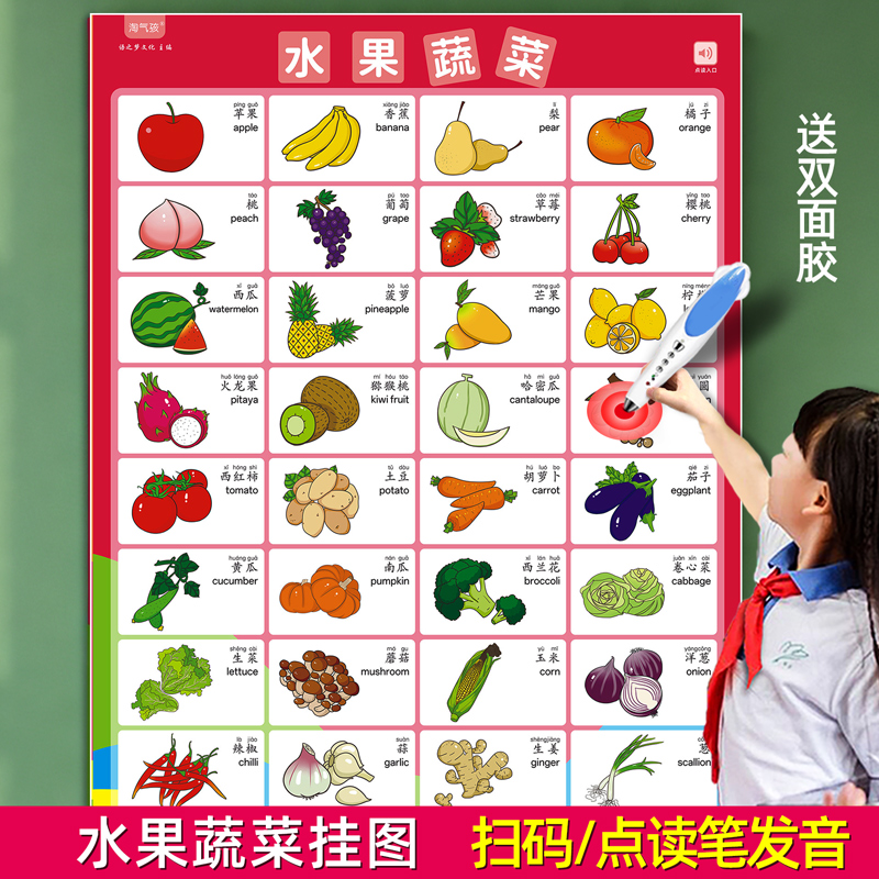 儿童早教挂图支持点读笔发音