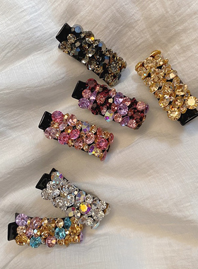 侧边夹子发夹女2025新款高端边夹头饰一字夹刘海夹前额水钻公主头