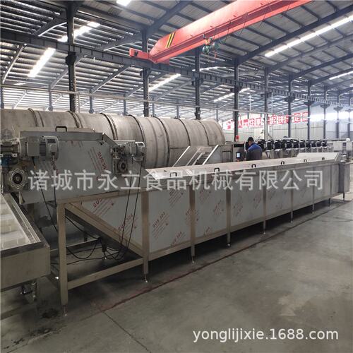 连续式蔬菜漂烫流水线 杀青护色机供应不锈钢莲藕片漂烫生产设备