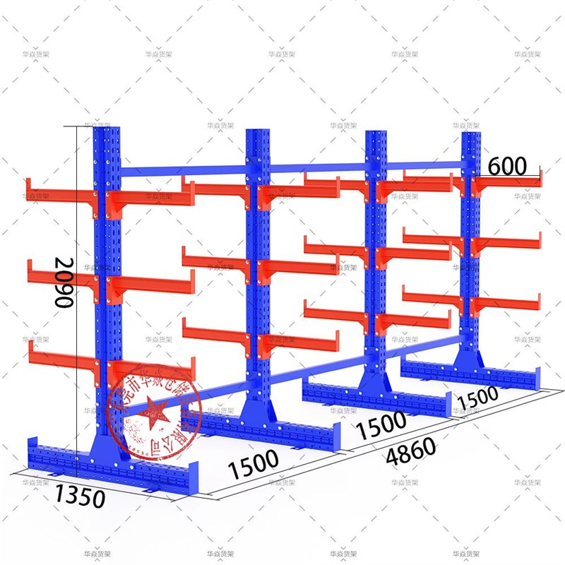 悬臂货架东莞广州佛山深圳重型仓储钢管铝型材单双面加厚架子定做
