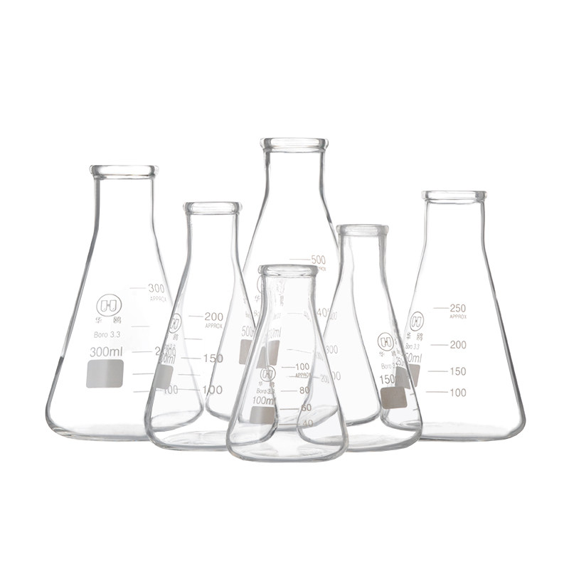 玻璃三角烧瓶 带刻度锥形瓶三角烧杯50ml100ml150/250/500/1000ml