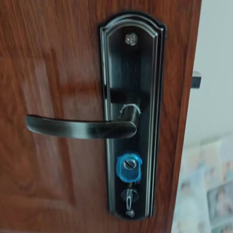 防盗门家用通用型门把手套装锁具上提反锁铁门木大门锁室内房门锁
